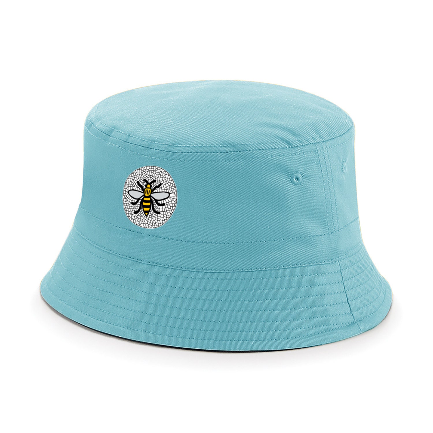 Manchester Bee Printed Logo BUCKET Hat City United Manc Mancunian