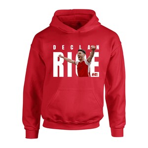 Barn 41 Declan Rice A.F.C. Hoodie Fanmade Inofficiell Merchandise AFC Kids INGA DRAGSNÖREN