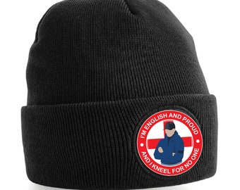 I'm English and Proud and I Kneel for No One BLACK Bronx HAT Printed Logo