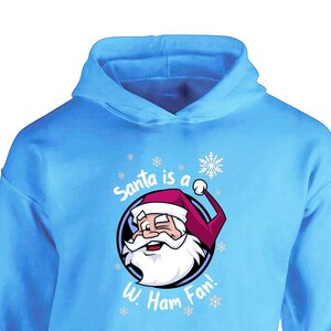 Barntomten är ett W. Ham-fan! Jultröja med huvtröja, fan-made merchandise, INGA DRAGSNÖREN