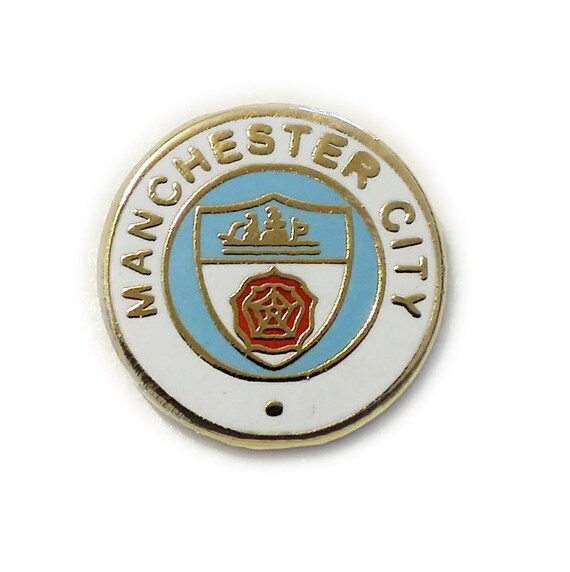 Manchester City Pin Badge New Club Round Crest Pins, Buttons & Patches ...