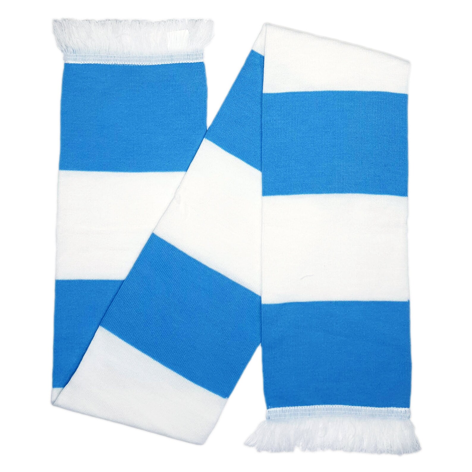 Sky Blue & White Scarf Scarf Jacquard Knitted Classic Bar Etsy Australia