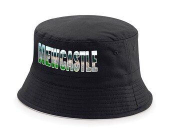 Newcastle Fanmade Black Bucket Hat Printed Logo Stadium