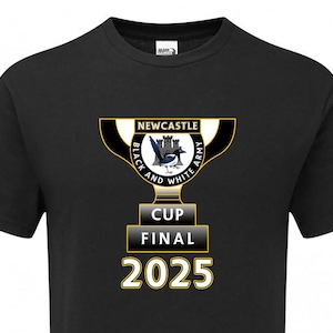 Childrens League Cup Final TROPHY 2025 Newcastle Tshirt Fanmade Unofficial Merchandise KIDS