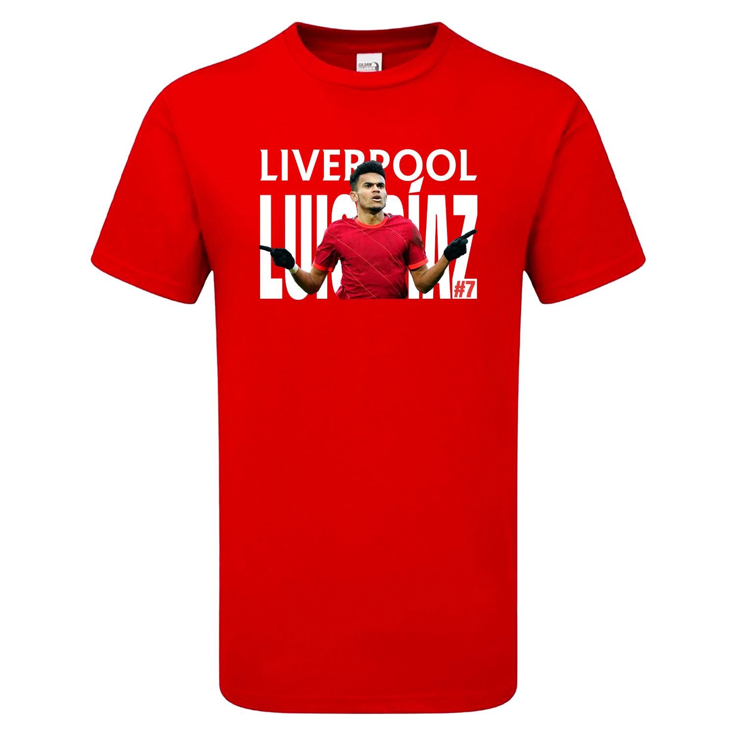 ルイス・ディアス 記念Tシャツ リヴァプール 7 ルイス・ディアス リバプール ファンメイド Tシャツ メンズ 非公式