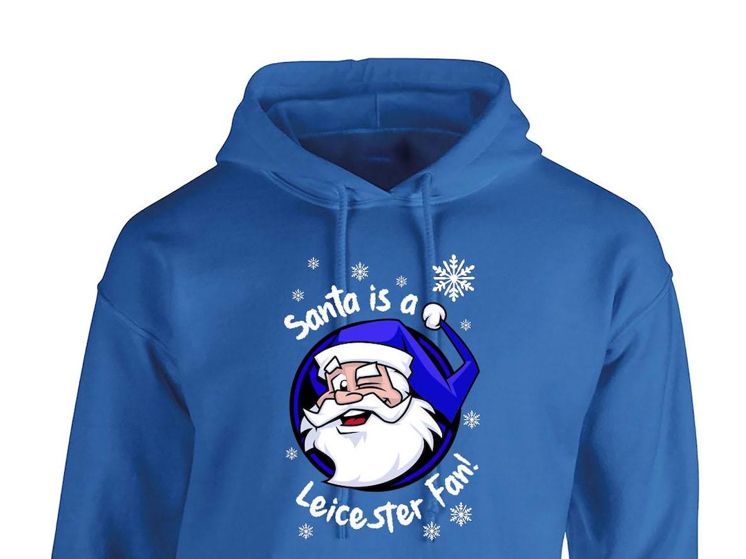 Santa is a Leicester Fan! Men's Women's Christmas Hoodie Fanmade