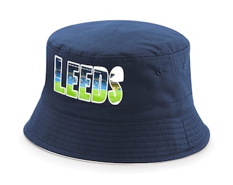 Leeds Fanmade Navy Bucket Hat Printed 