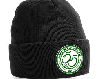Gorra de los Celtics, CAMPEONES de Escocia 2025, hecha a mano por un fanático, con el logotipo impreso 55 veces en el Bronx