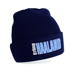 Manchester City Erling HAALAND Fanmade SKY Letters Bronx Turn Up Hat Printed Logo