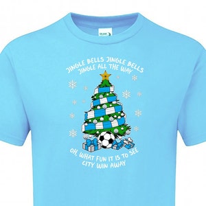 Kinder MANCHESTER CITY Weihnachtsbaum-T-Shirt Fanmade Merchandise Kids