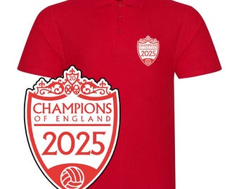 Kingsize Sterling 20 League Meister von England Polo Shirt 2025 Shankly Crest Inoffizielle