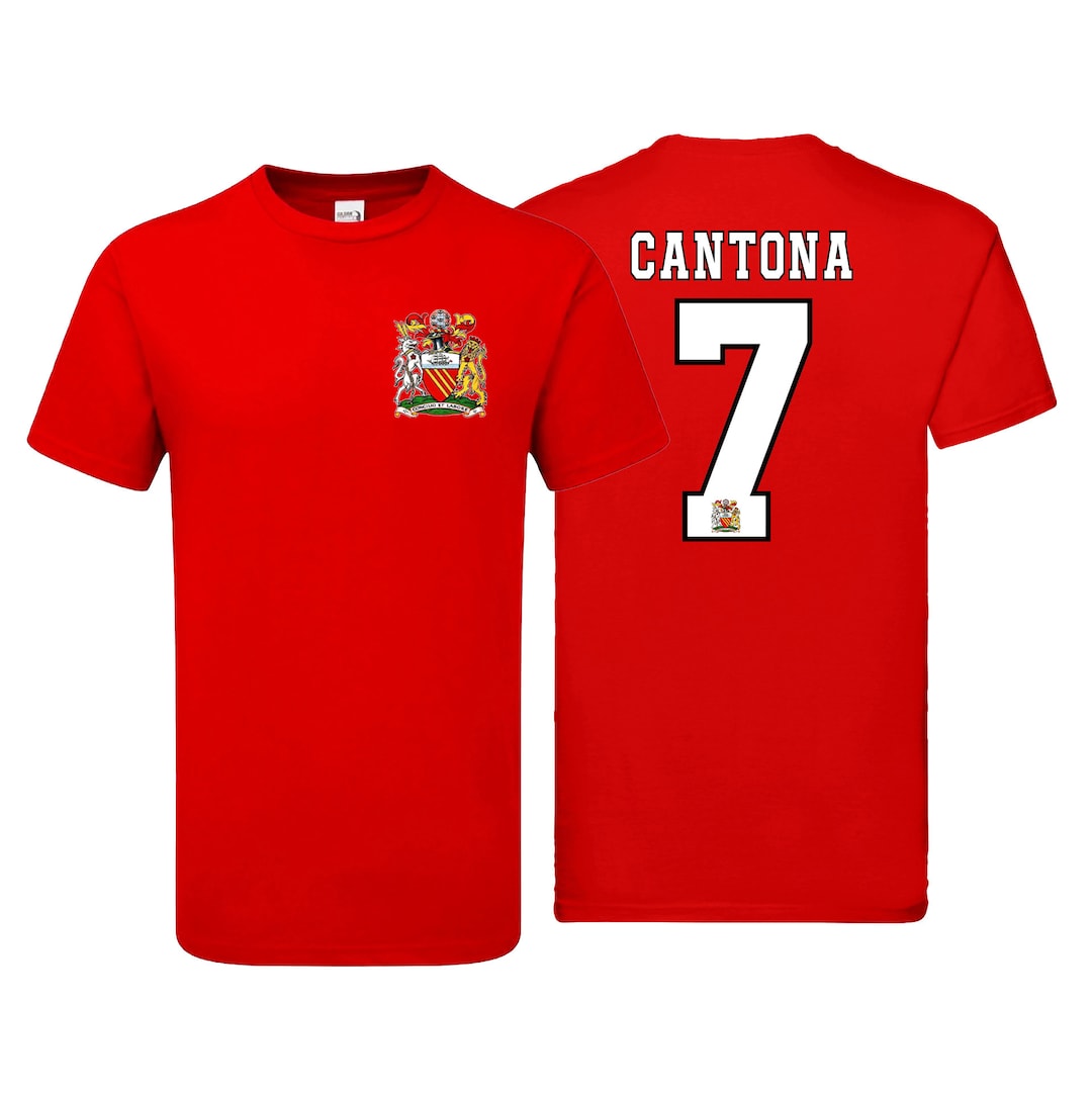 Eric Cantona 7 KIT Tshirt Mens Fanmade Merchandise (black Stroke