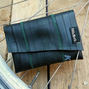 Unique pouch made of recycled bicycle inner tubes, Vegan OOAK pouch, Upcycled black pouch (V212g)