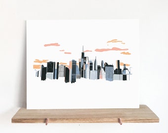 NYC Skyline Horizontal Print - 8x10 - Art Print - Home Decor - Office Decor - Gift ideas - Brooklyn gifts - Tangible New York