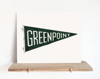 Greenpoint Pennant Print - 8x10 - New York City - Brooklyn gifts - Home decor - Office decor - NYC art - Gift ideas - Tangible New York