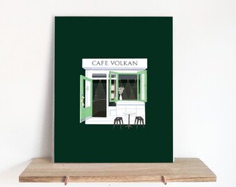 Cafe Volkan Print - 8x10 - Art Print - Home Decor - Office Decor - Gift ideas - Brooklyn gifts - Tangible New York