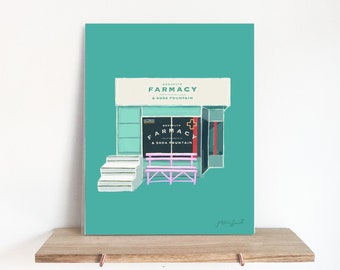 Brooklyn Farmacy Print - 8x10 - Art Print - Home Decor - Office Decor - Gift ideas - Brooklyn gifts - Tangible New York