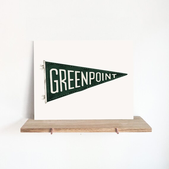 Greenpoint Pennant Print 8x10 New York City Brooklyn - Etsy