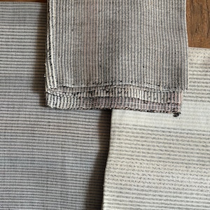 Old primitive grain sacks in black striped canvas - Cushion covers Upholstery fabric Chair covers - Rustic grain sacks