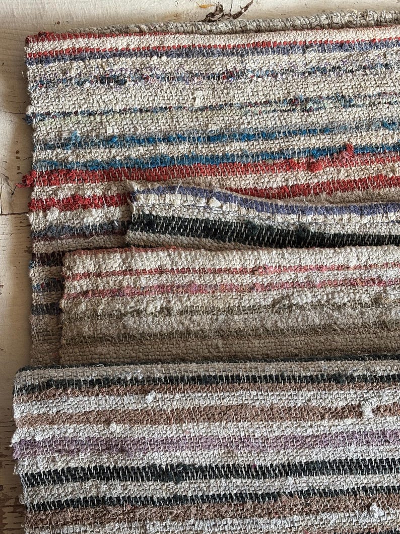 Antique Traditional hand loom Blanket, Mediterranean weaving rug - Sicilian Frazzata - 5.4 kg image 1