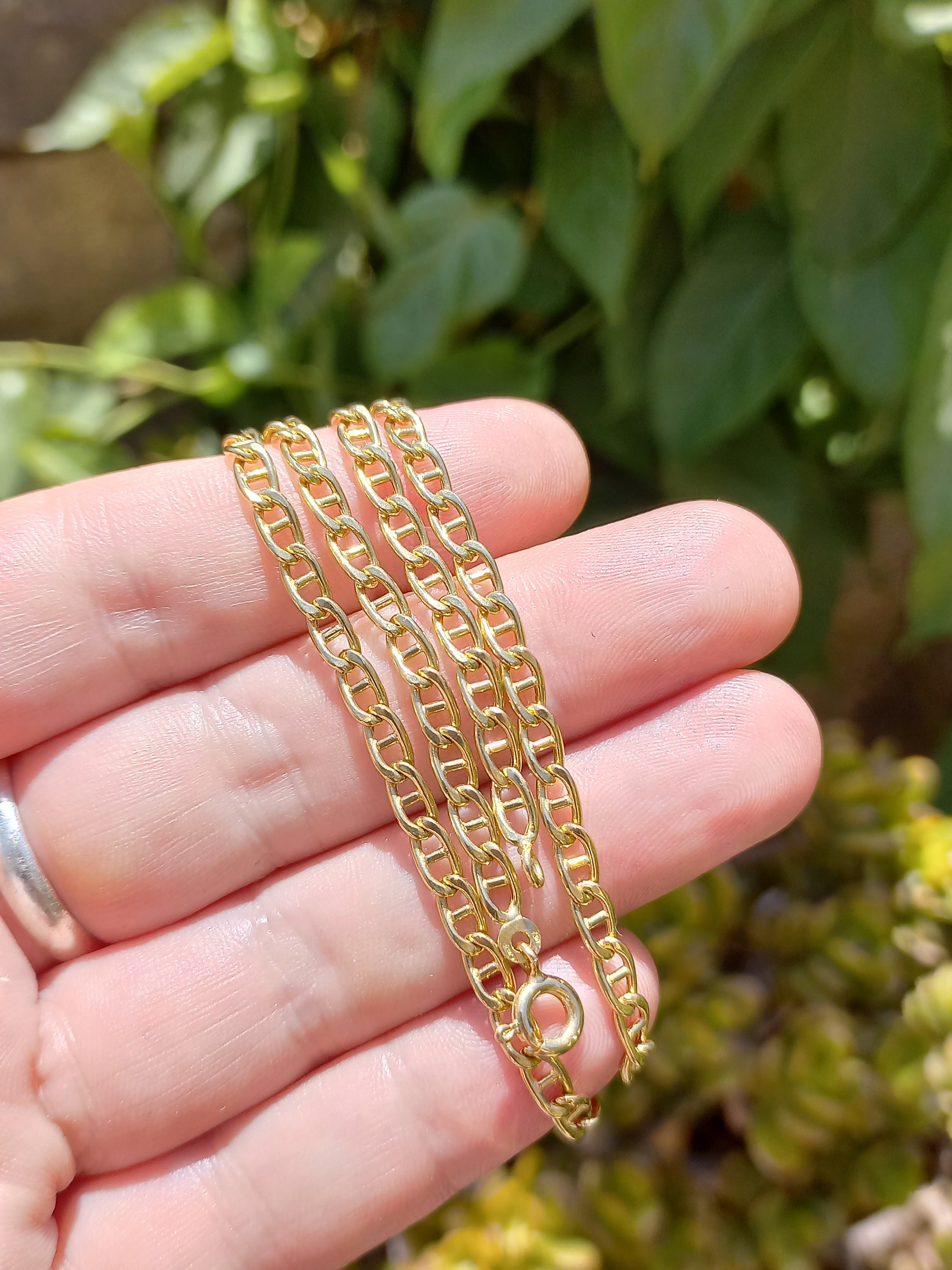 Vintage 750 Gold Necklace - Made in Italy - Hermès Style Sailor