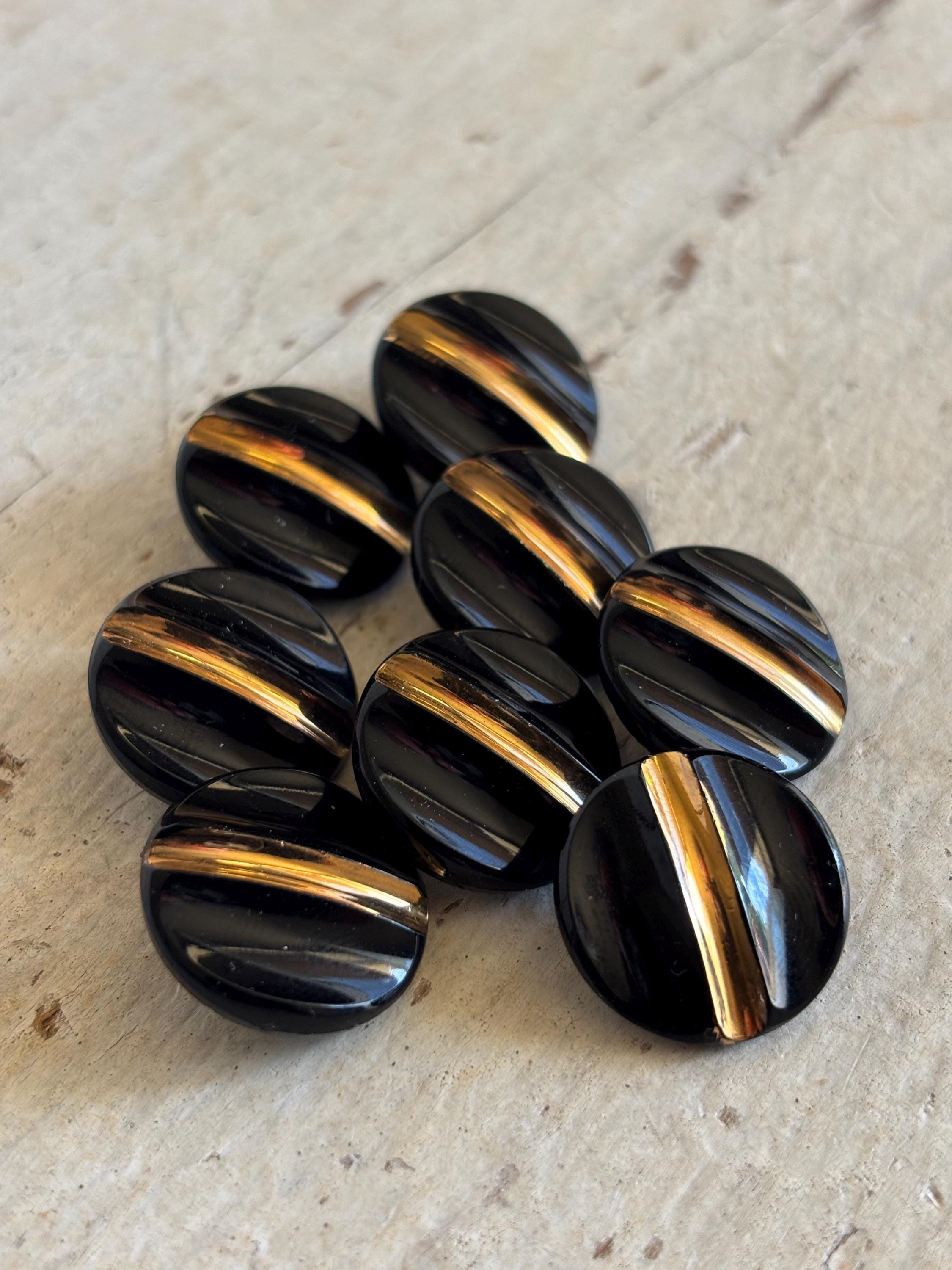 Bottoni Vintage Bombati Neri Per Cappotti: Pelle Scamosciata - Foto 11