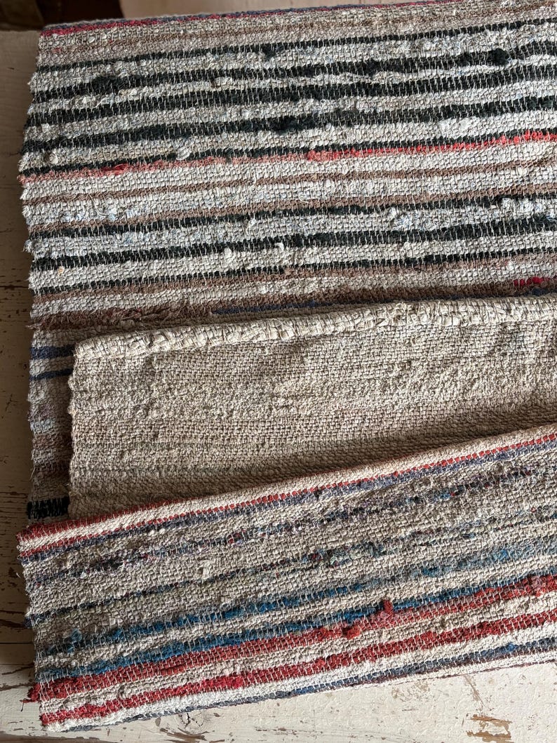 Antique Traditional hand loom Blanket, Mediterranean weaving rug - Sicilian Frazzata - 5.4 kg image 15