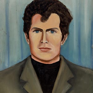 Vintage Ritratto di Uomo Minimalista Arte contemporanea Casa eclettica Arte moderna Decorazione murale Ritratto dipinto firmato