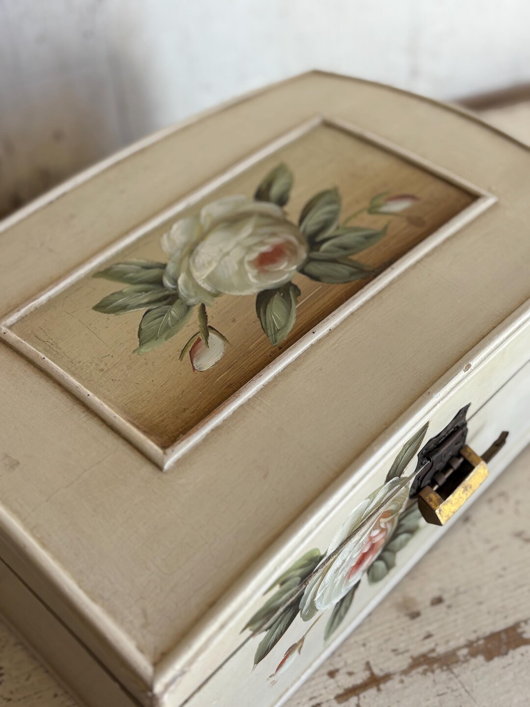 U.S.A ヴィンテージ 木箱 vintage wooden box Big Wooden Box With Lock , Wood Chest Decorative Box