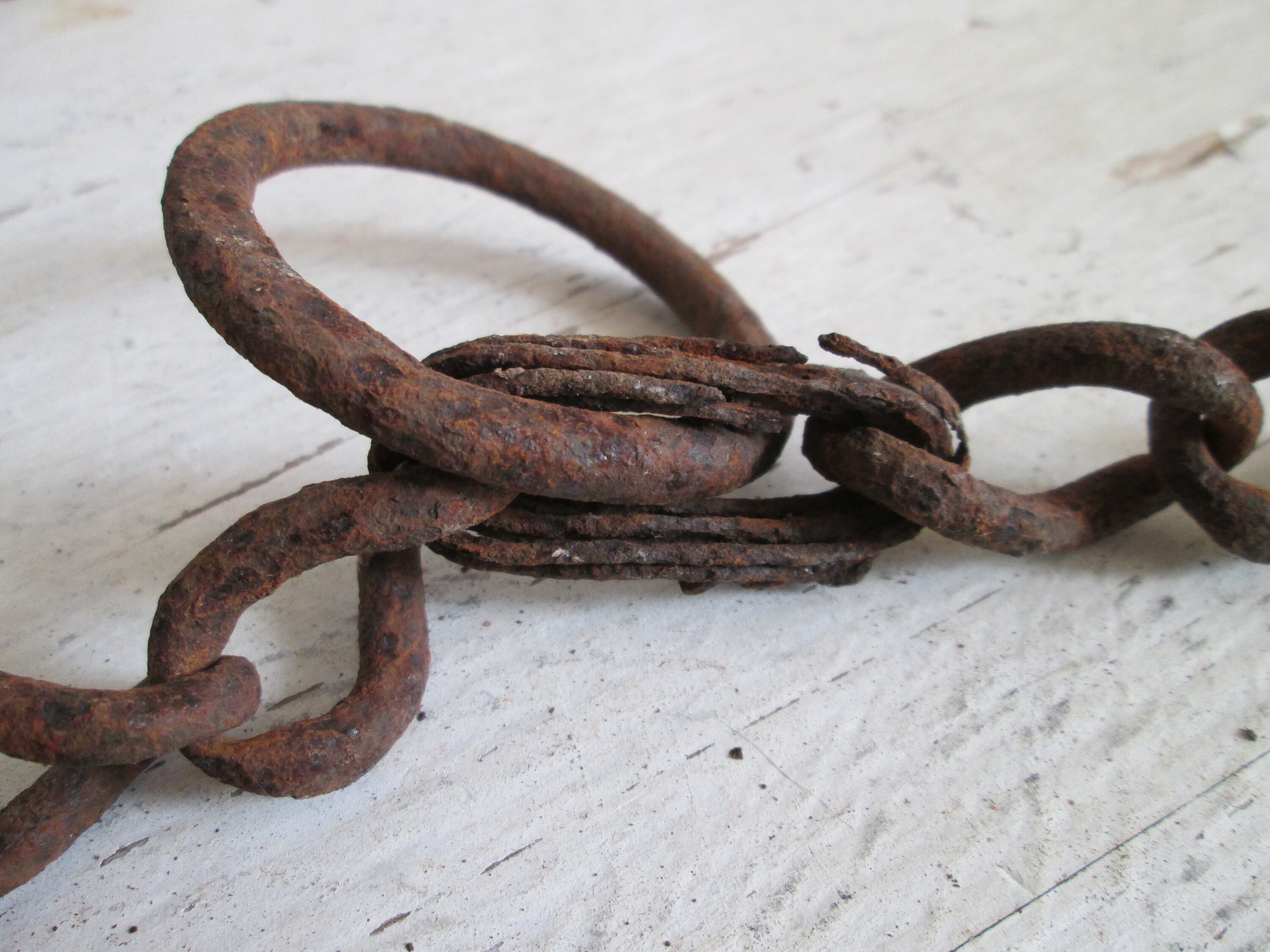 Antique Hand Forged Chain 79,9, Vintage Metal Chain, Old Rusty Chain,  Handmade Iron Chain, Antique Chain, Chain for Lamps, Wall Decor 