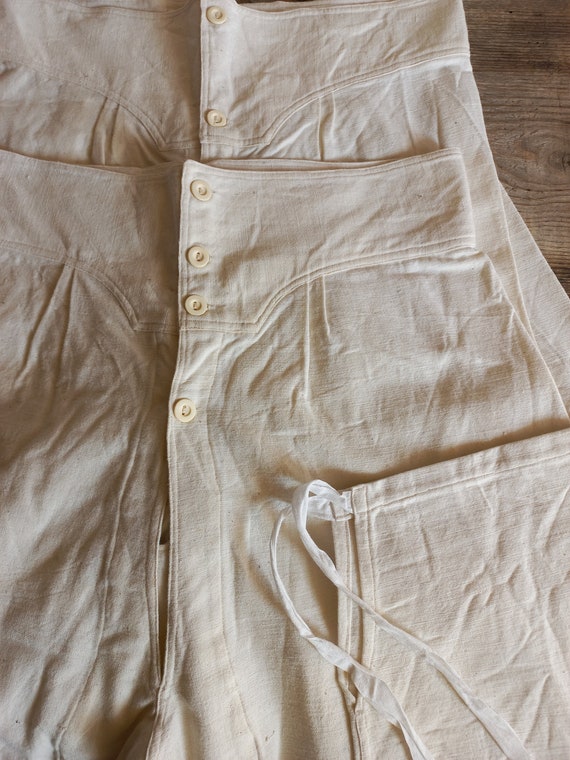 Antique 1930 Handmade Rustic Linen Long Johns Underwear Farmer's