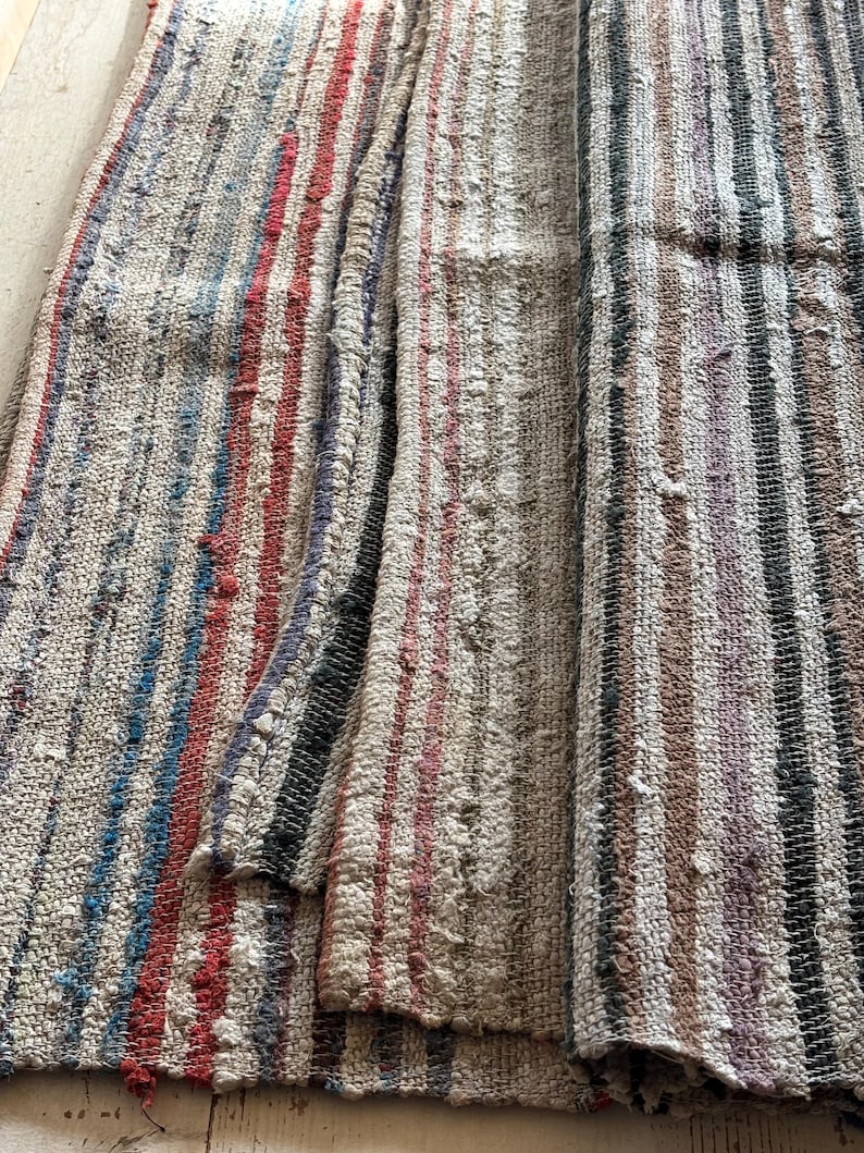 Antique Traditional hand loom Blanket, Mediterranean weaving rug - Sicilian Frazzata - 5.4 kg image 6