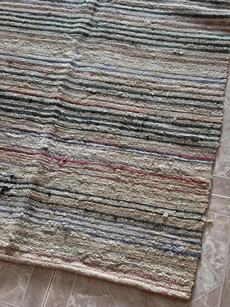 Antique Traditional hand loom Blanket, Mediterranean weaving rug - Sicilian Frazzata - 5.4 kg image 19