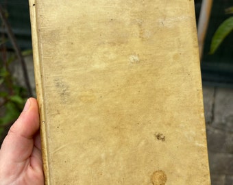 Antikes handgeschriebenes Buch aus Pergamentkloster aus dem Jahr 1864, Pergamentmanuskript, lateinische und italienische Schrift, Buch mit Ledereinband, Seminarregeln