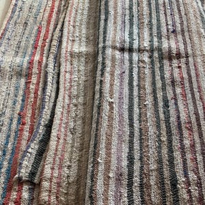Antique Traditional hand loom Blanket, Mediterranean weaving rug - Sicilian Frazzata - 5.4 kg image 8