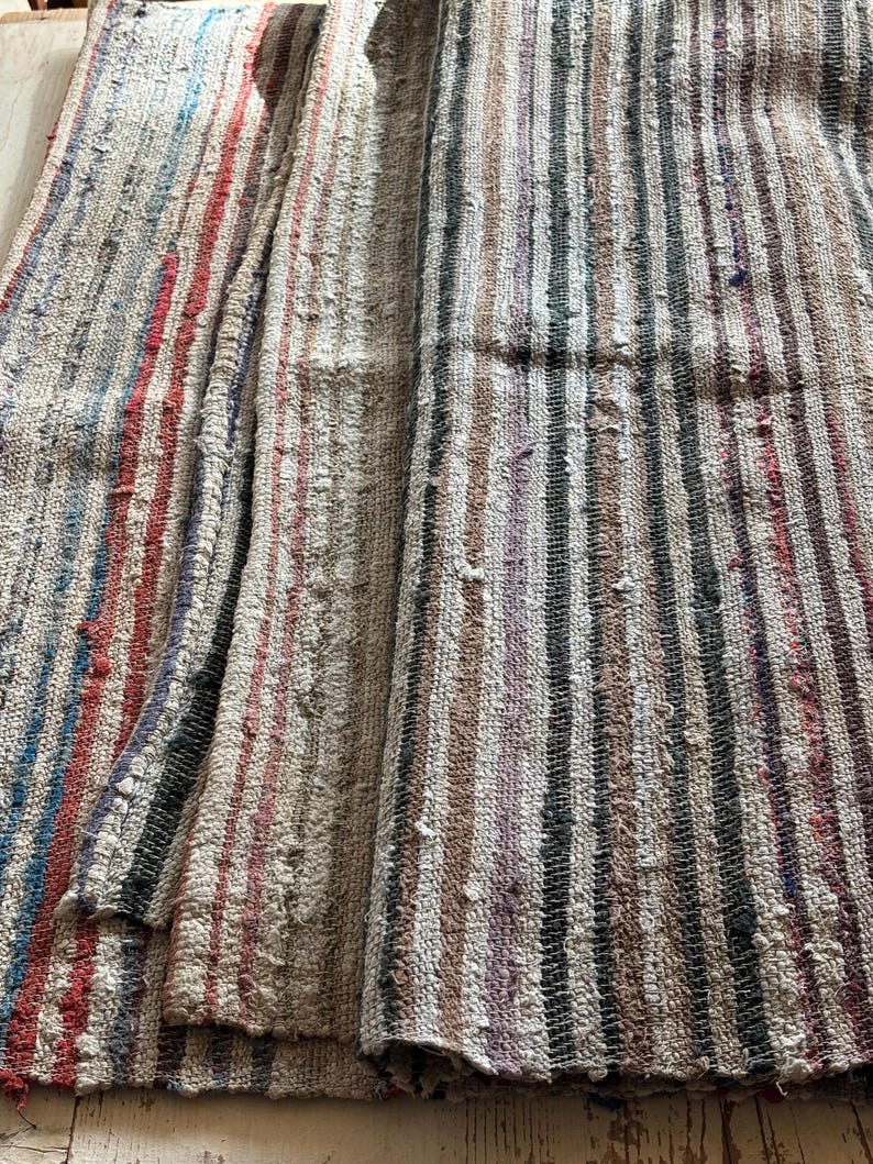 Antique Traditional hand loom Blanket, Mediterranean weaving rug - Sicilian Frazzata - 5.4 kg image 8