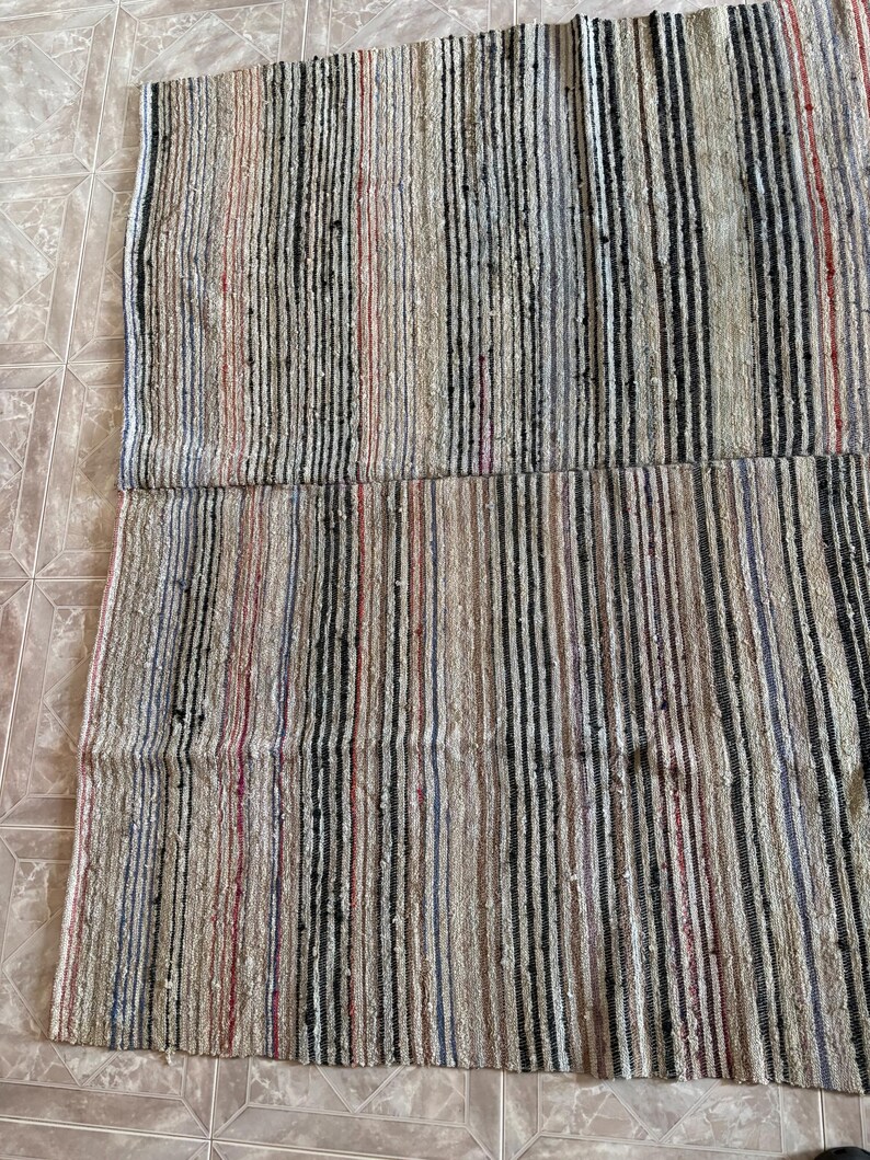 Antique Traditional hand loom Blanket, Mediterranean weaving rug - Sicilian Frazzata - 5.4 kg image 13