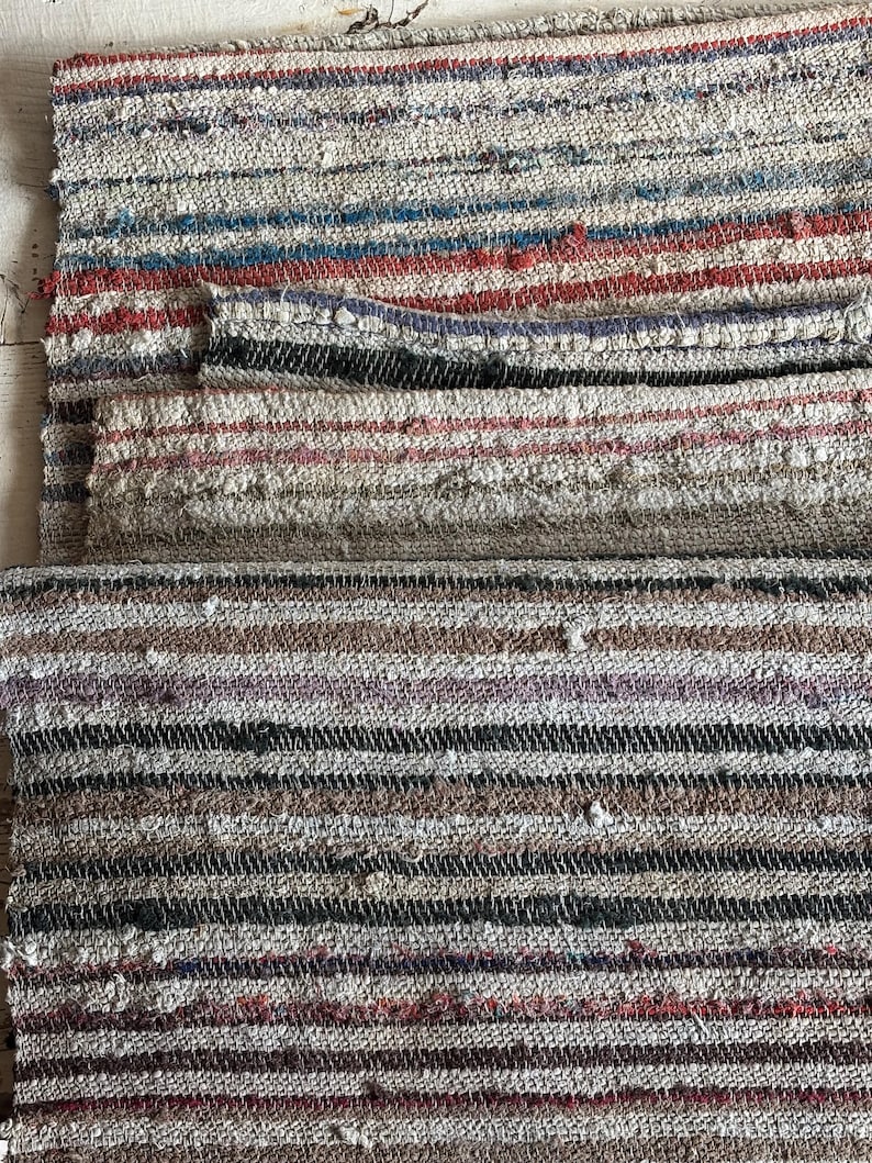 Antique Traditional hand loom Blanket, Mediterranean weaving rug - Sicilian Frazzata - 5.4 kg image 12