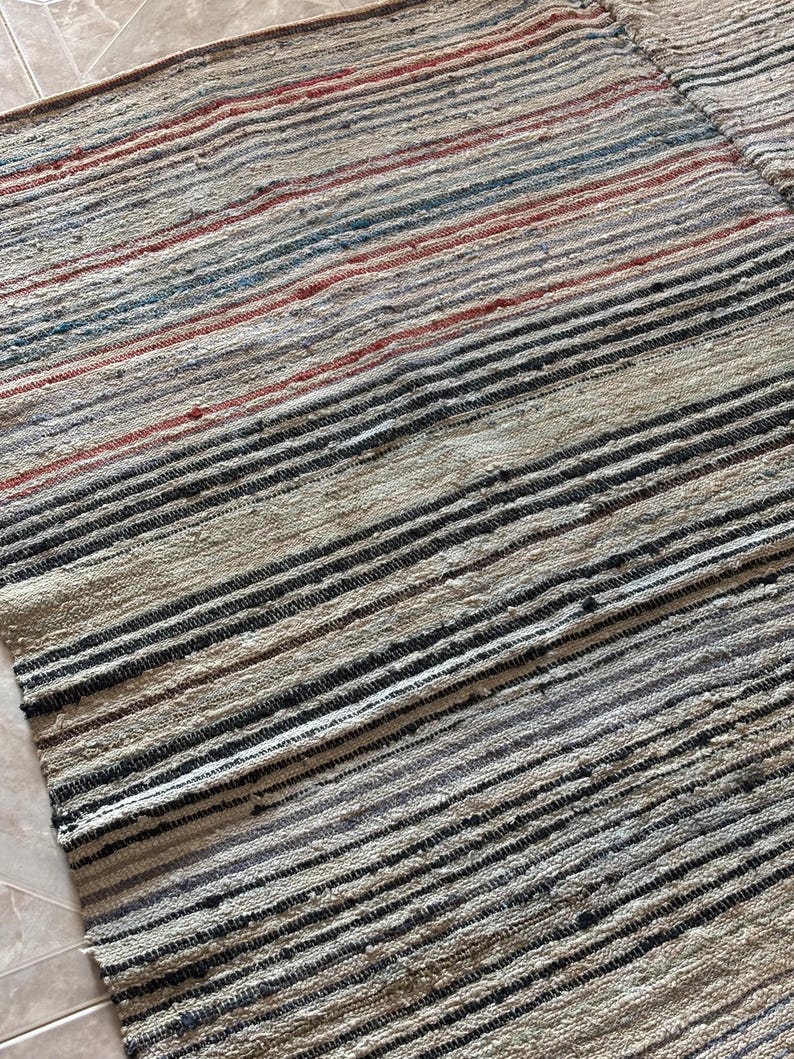 Antique Traditional hand loom Blanket, Mediterranean weaving rug - Sicilian Frazzata - 5.4 kg image 20