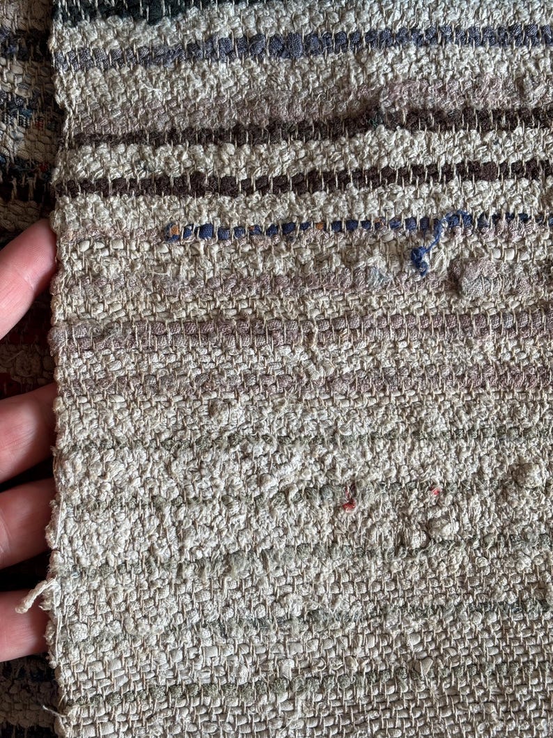 Antique Traditional hand loom Blanket, Mediterranean weaving rug - Sicilian Frazzata - 5.4 kg image 10