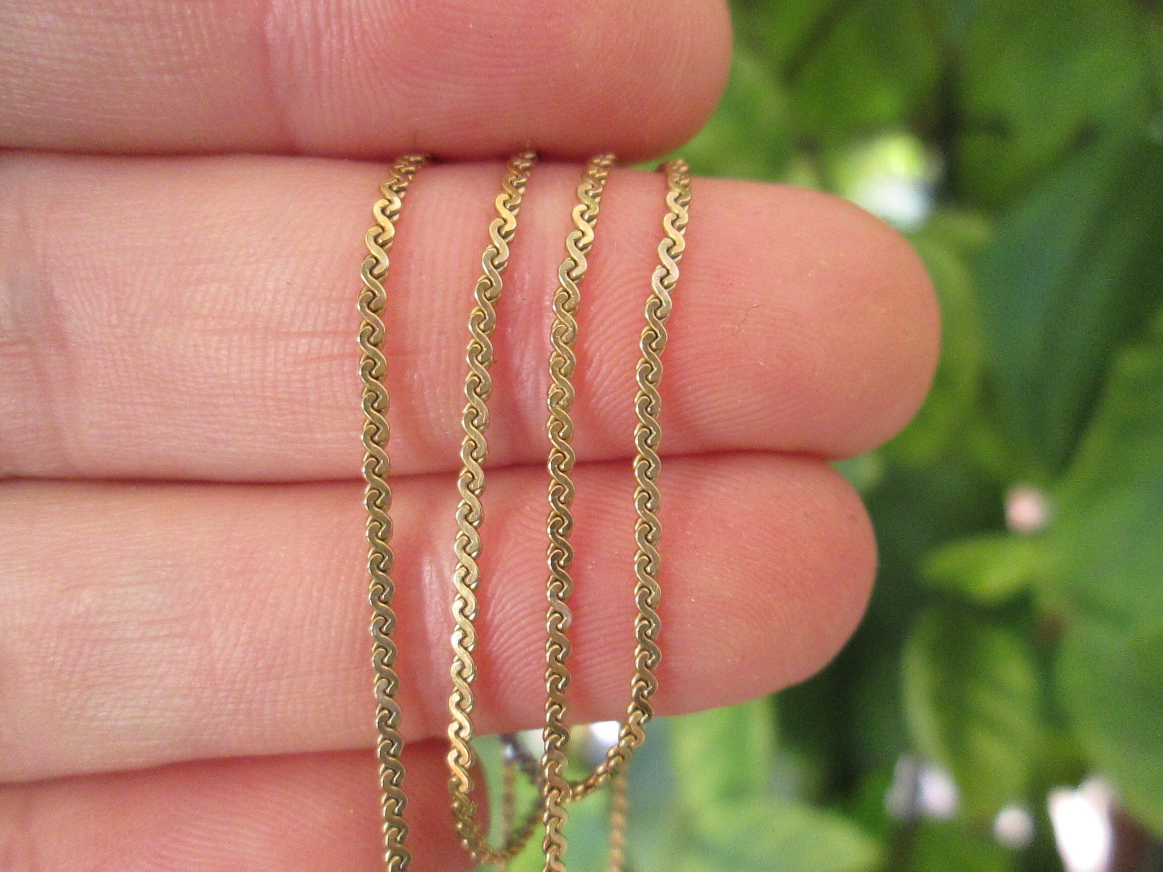 Vintage 3gr Yellow Gold 9ct Serpentine 