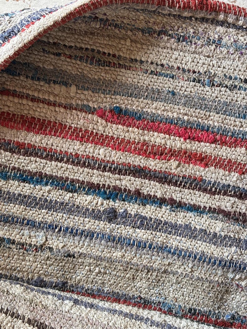 Antique Traditional hand loom Blanket, Mediterranean weaving rug - Sicilian Frazzata - 5.4 kg image 7