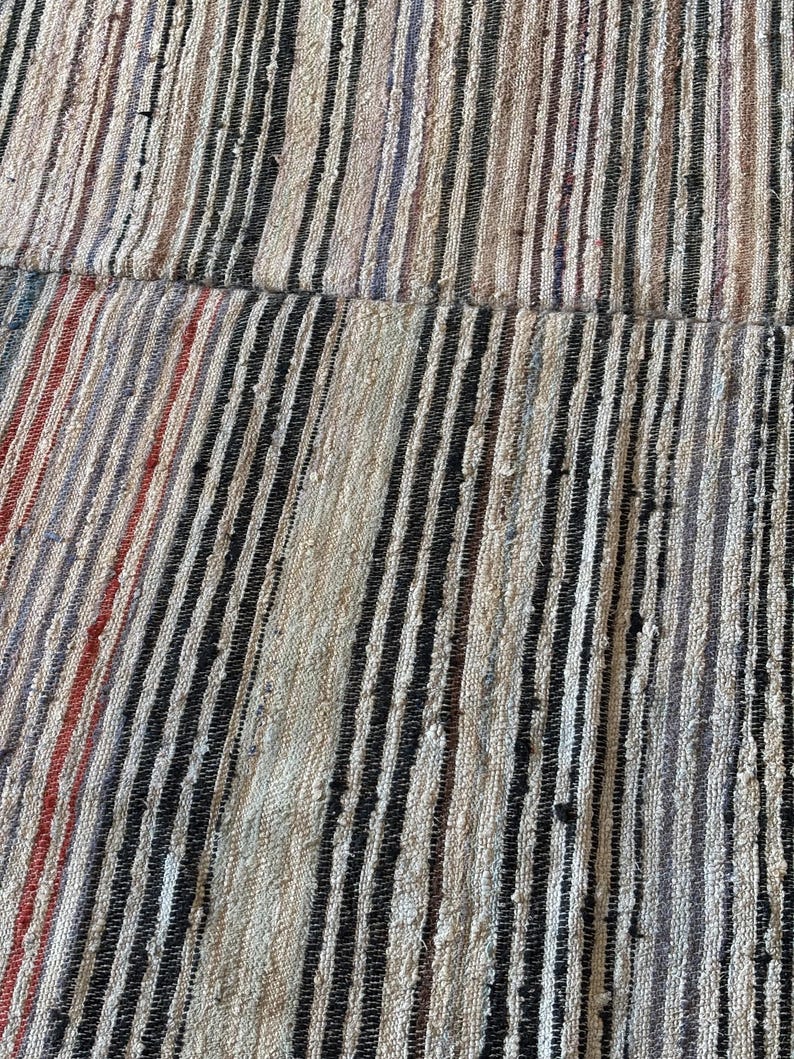 Antique Traditional hand loom Blanket, Mediterranean weaving rug - Sicilian Frazzata - 5.4 kg image 11