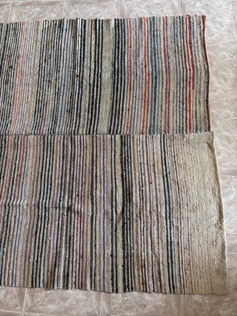 Antique Traditional hand loom Blanket, Mediterranean weaving rug - Sicilian Frazzata - 5.4 kg image 14