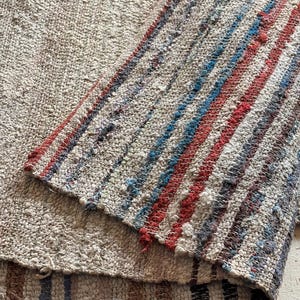 Antique Traditional hand loom Blanket, Mediterranean weaving rug - Sicilian Frazzata - 5.4 kg image 4