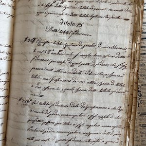 SELTENES '700 Italienisch-Lateinisches juristisches handgeschriebenes Buch Ephemera verblasste Seiten Pergamentdokumente Justiz und Gesetze Manuskript Wasserzeichenpapier