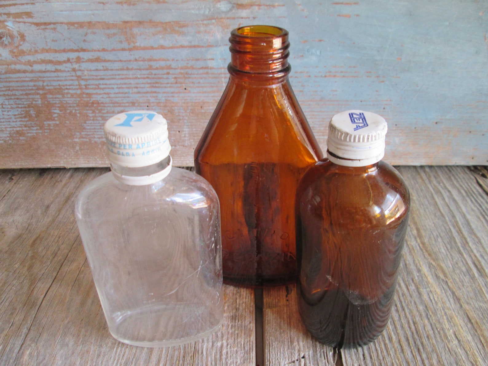 Vintage 1960s Glass Bottles cough Syrup Citro Piperazina Etsy