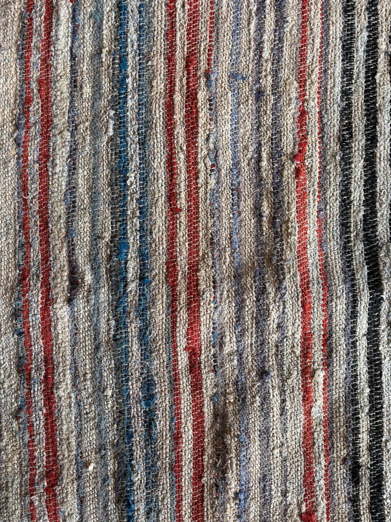 Antique Traditional hand loom Blanket, Mediterranean weaving rug - Sicilian Frazzata - 5.4 kg image 16