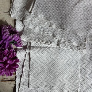 Vintage piqué Textile Remnants, Placemats, Upcycled home linen, Tablescapes country style