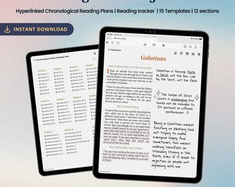 WEB Digital Journaling Bible, Chronological Reading Plan and Tracker, Bible Study Journal, Verse Mapping,  Goodnotes Notability Noteshelf
